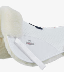 Description:Airtechnology Shockproof Wool Saddle Pad - Half Pad_Colour:White/Natural Wool_Position:2