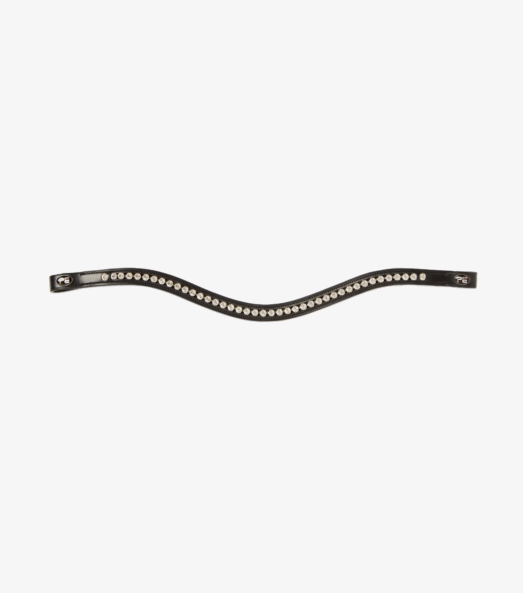 Description:Bellissima Shaped Diamante Browband_Color:Black_Position:1