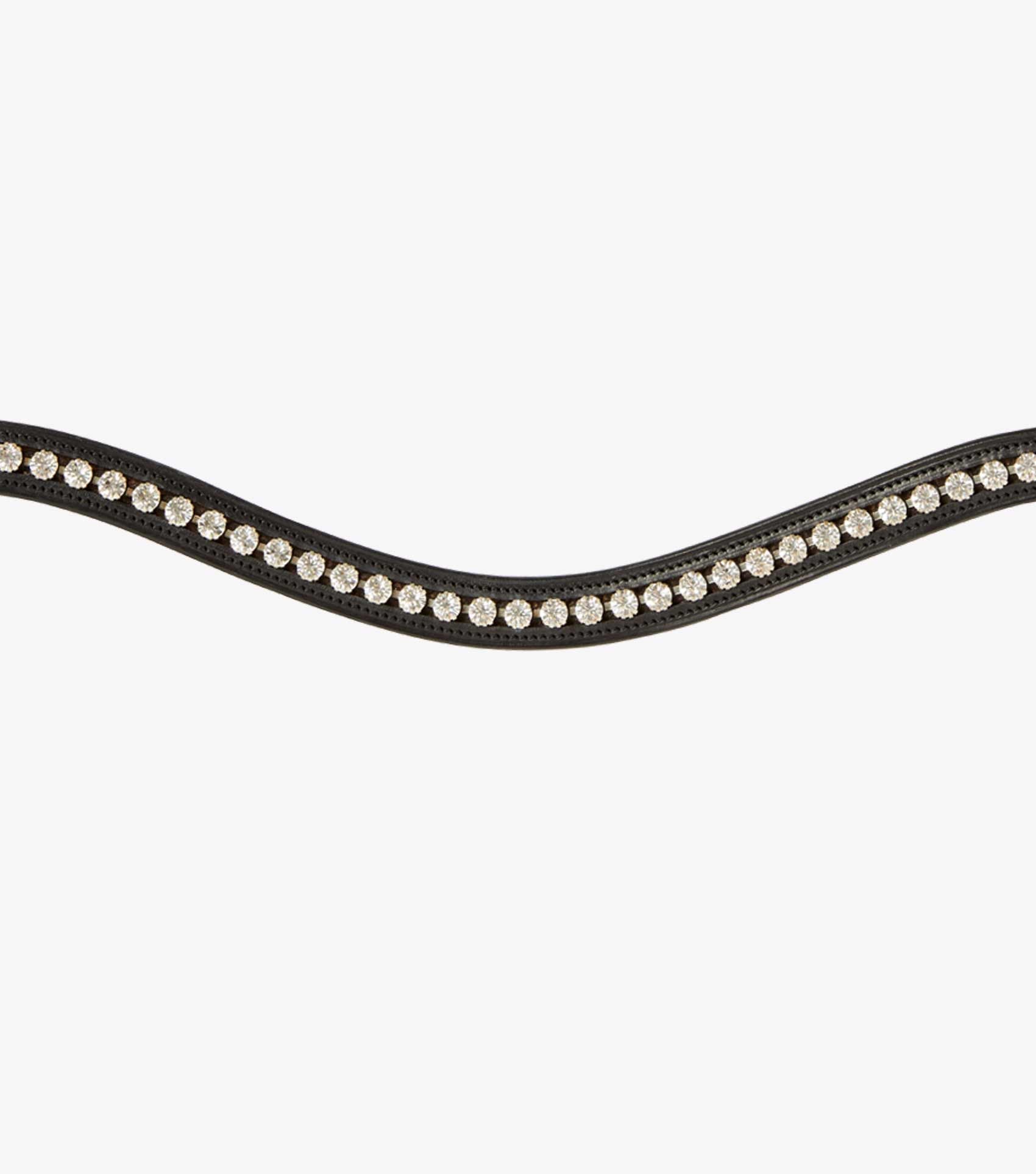 Description:Bellissima Shaped Diamante Browband_Color:Black_Position:2
