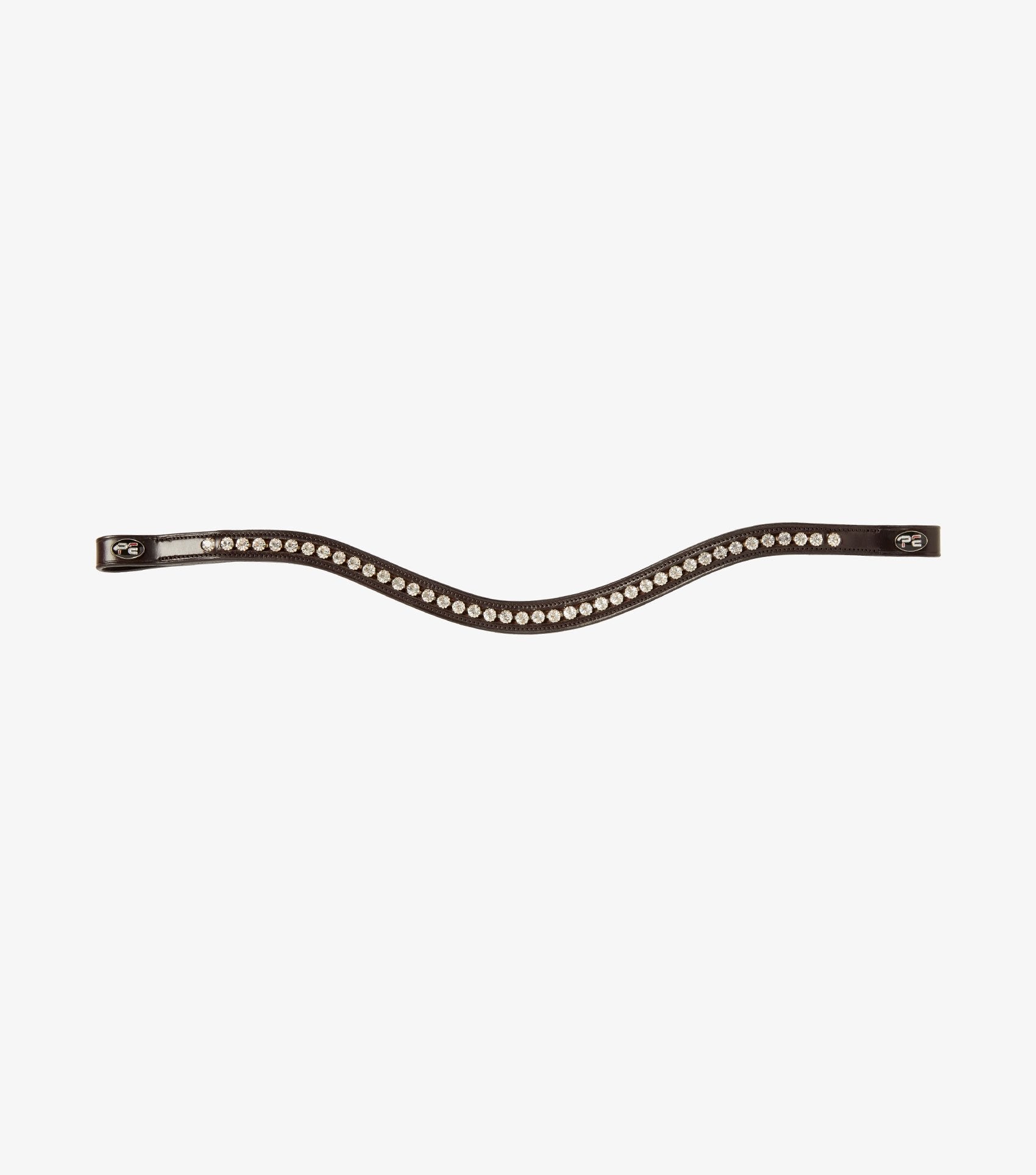 Description:Bellissima Shaped Diamante Browband_Color:Brown_Position:1  