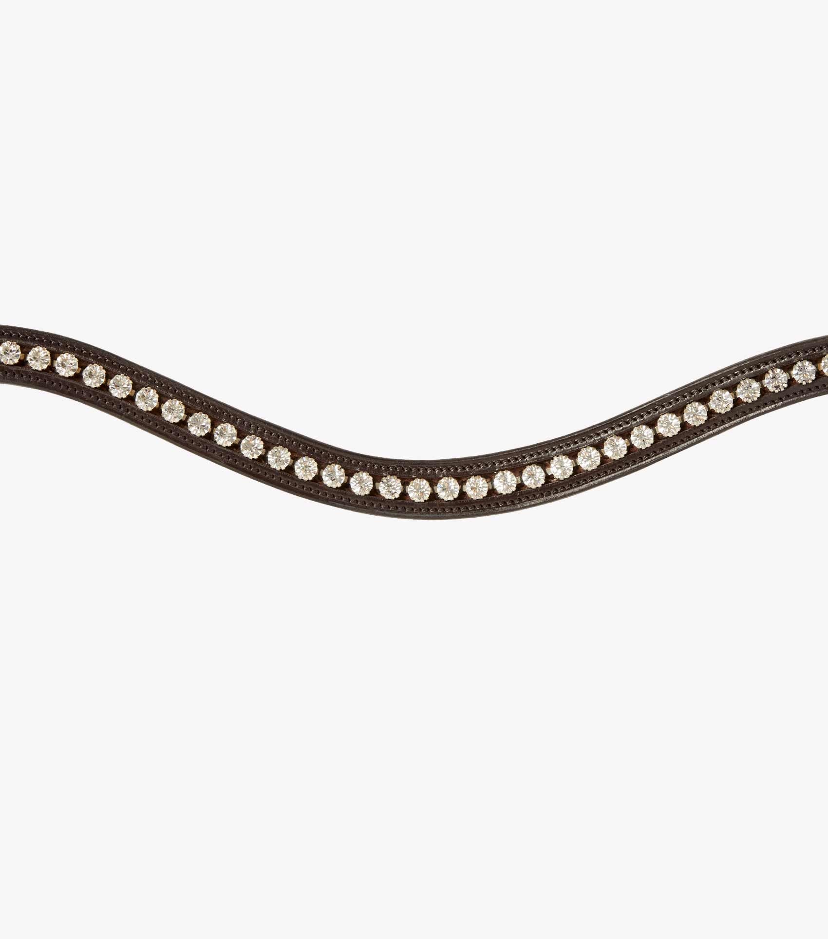Description:Bellissima Shaped Diamante Browband_Color:Brown_Position:2