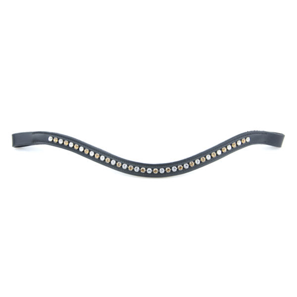 Bridle2fit Browband with Gold and White Stones - SALE