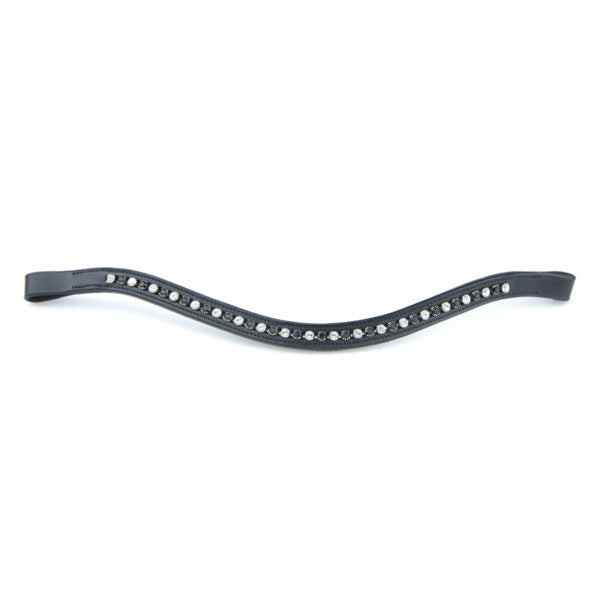 Bridle2fit Browband with Black and White Stones