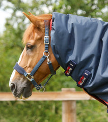 Description:Buster 100 Turnout Rug with Neck Cover_Color:Navy_Position:3