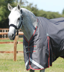 Description:Buster 50 Turnout Rug with Neck Cover_Color:Grey_Position:2