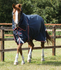 Description:Buster 50 Turnout Rug with Neck Cover_Color:Navy_Position:1