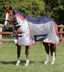Description:Buster Stay-Dry Super Lite Fly Rug with Surcingles_Color:Navy_Position:1