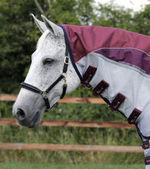 Description:Buster Stay-Dry Super Lite Fly Rug with Surcingles_Color:Wine_Position:2