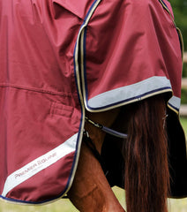 Description:Buster Zero 0g Turnout Rug with Classic Neck Cover_Color:Burgundy_Position:6