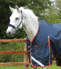 Description:Buster Zero 0g Turnout Rug with Classic Neck Cover_Color:Navy_Position:2