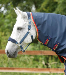 Description:Buster Zero 0g Turnout Rug with Classic Neck Cover_Color:Navy_Position:3