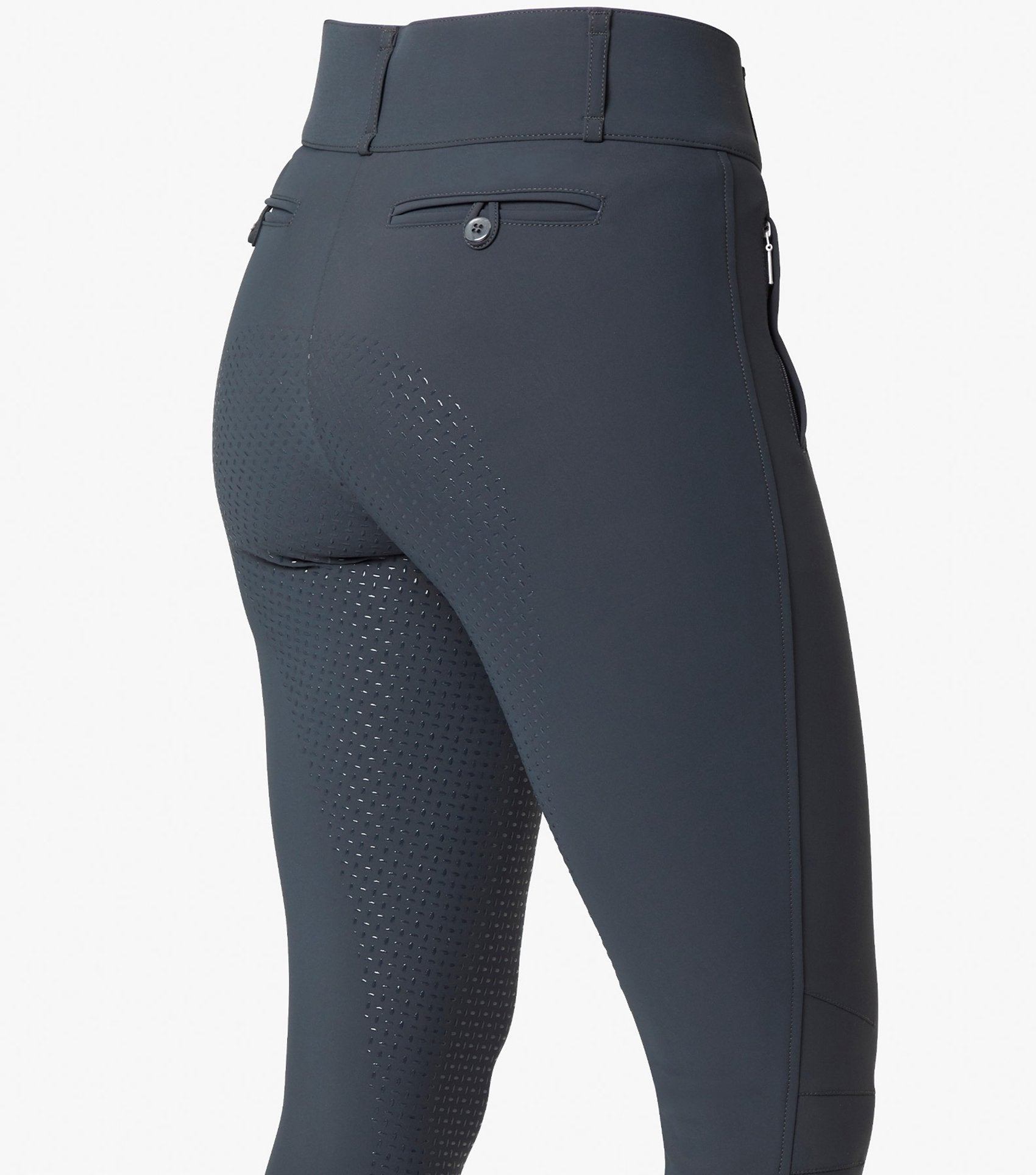 Description:Carapello Ladies Full Seat Gel Riding Breeches_Color:Anthracite_Position:1
