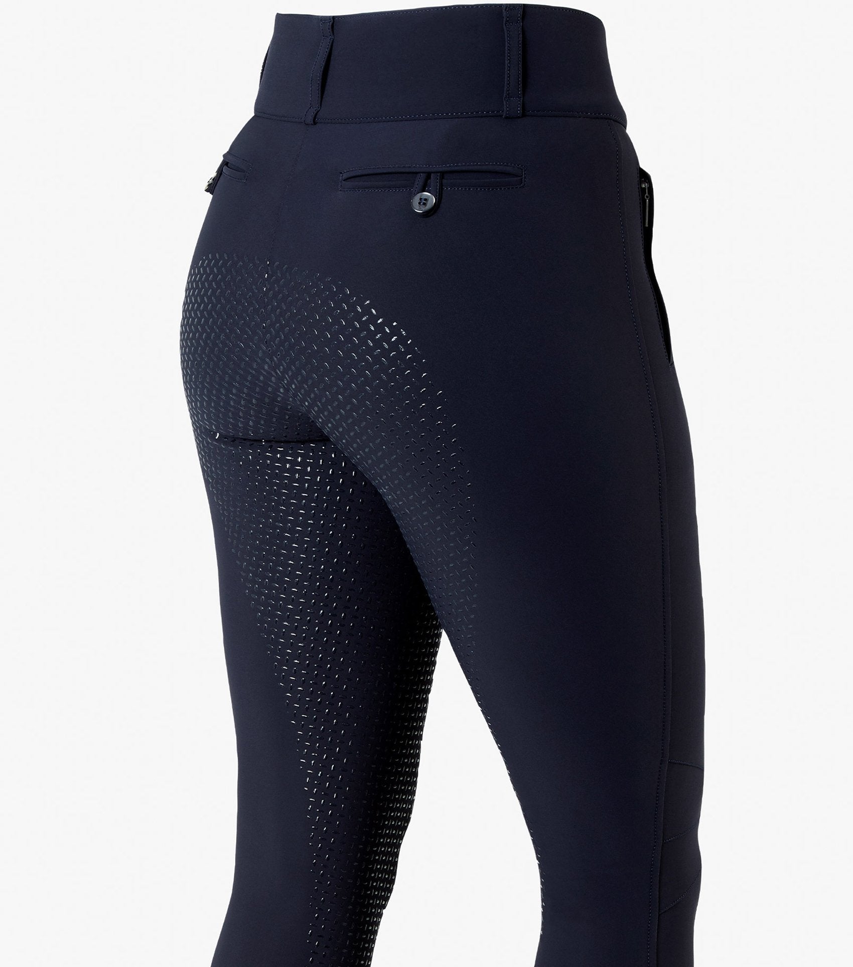 Description:Carapello Ladies Full Seat Gel Riding Breeches_Color:Navy_Position:1
