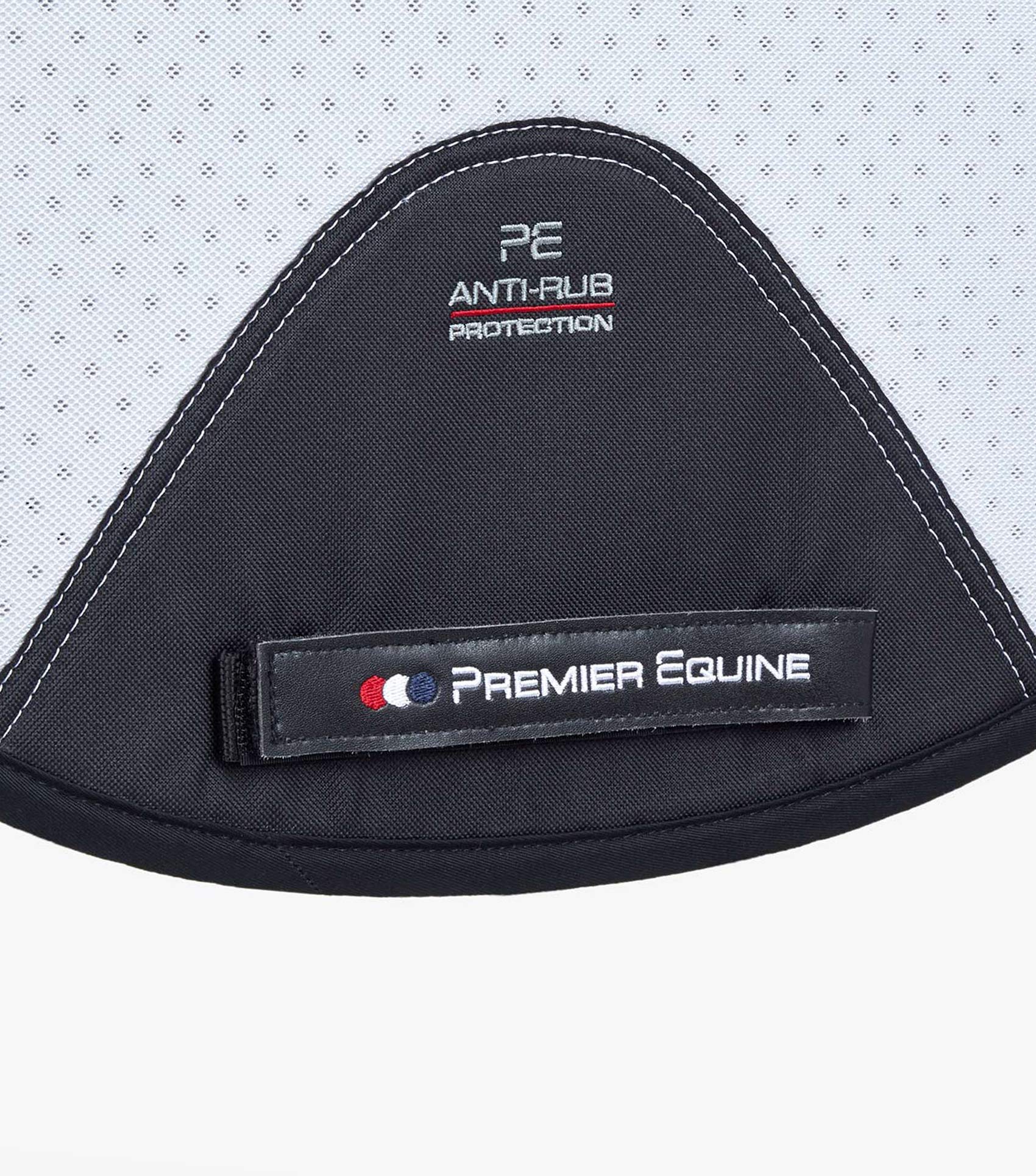Description:Close Contact Airtechnology Shockproof Wool European Saddle Pad - Dressage Square_Colour:White/Black Wool_Position:3