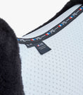 Load image into Gallery viewer, Description:Close Contact Airtechnology Shockproof Wool European Saddle Pad - Dressage Square_Colour:White/Black Wool_Position:2
