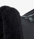 Load image into Gallery viewer, Description:Close Contact Airtechnology Shockproof Wool European Saddle Pad - Dressage Square_Colour:Black/Black Wool_Position:2
