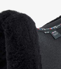 Description:Close Contact Airtechnology Shockproof Wool European Saddle Pad - Dressage Square_Colour:Black/Black Wool_Position:2