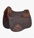 Load image into Gallery viewer, Description:Close Contact Airtechnology Shockproof Wool European Saddle Pad - Dressage Square_Colour:Brown/Brown Wool_Position:1
