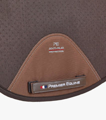 Description:Close Contact Airtechnology Shockproof Wool European Saddle Pad - Dressage Square_Colour:Brown/Brown Wool_Position:3