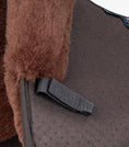 Load image into Gallery viewer, Description:Close Contact Airtechnology Shockproof Wool European Saddle Pad - Dressage Square_Colour:Brown/Brown Wool_Position:4
