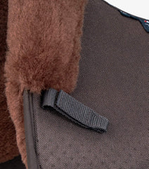 Description:Close Contact Airtechnology Shockproof Wool European Saddle Pad - Dressage Square_Colour:Brown/Brown Wool_Position:4