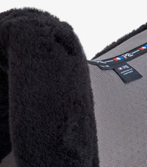 Description:Close Contact Airtechnology Shockproof Wool European Saddle Pad - Dressage Square_Colour:Grey/Black Wool_Position:2