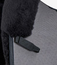 Load image into Gallery viewer, Description:Close Contact Airtechnology Shockproof Wool European Saddle Pad - Dressage Square_Colour:Grey/Black Wool_Position:4
