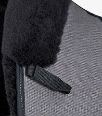 Description:Close Contact Airtechnology Shockproof Wool European Saddle Pad - Dressage Square_Colour:Grey/Black Wool_Position:4