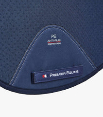 Description:Close Contact Airtechnology Shockproof Wool European Saddle Pad - Dressage Square_Colour:Navy/Grey Wool_Position:3