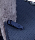 Load image into Gallery viewer, Description:Close Contact Airtechnology Shockproof Wool European Saddle Pad - Dressage Square_Colour:Navy/Grey Wool_Position:4
