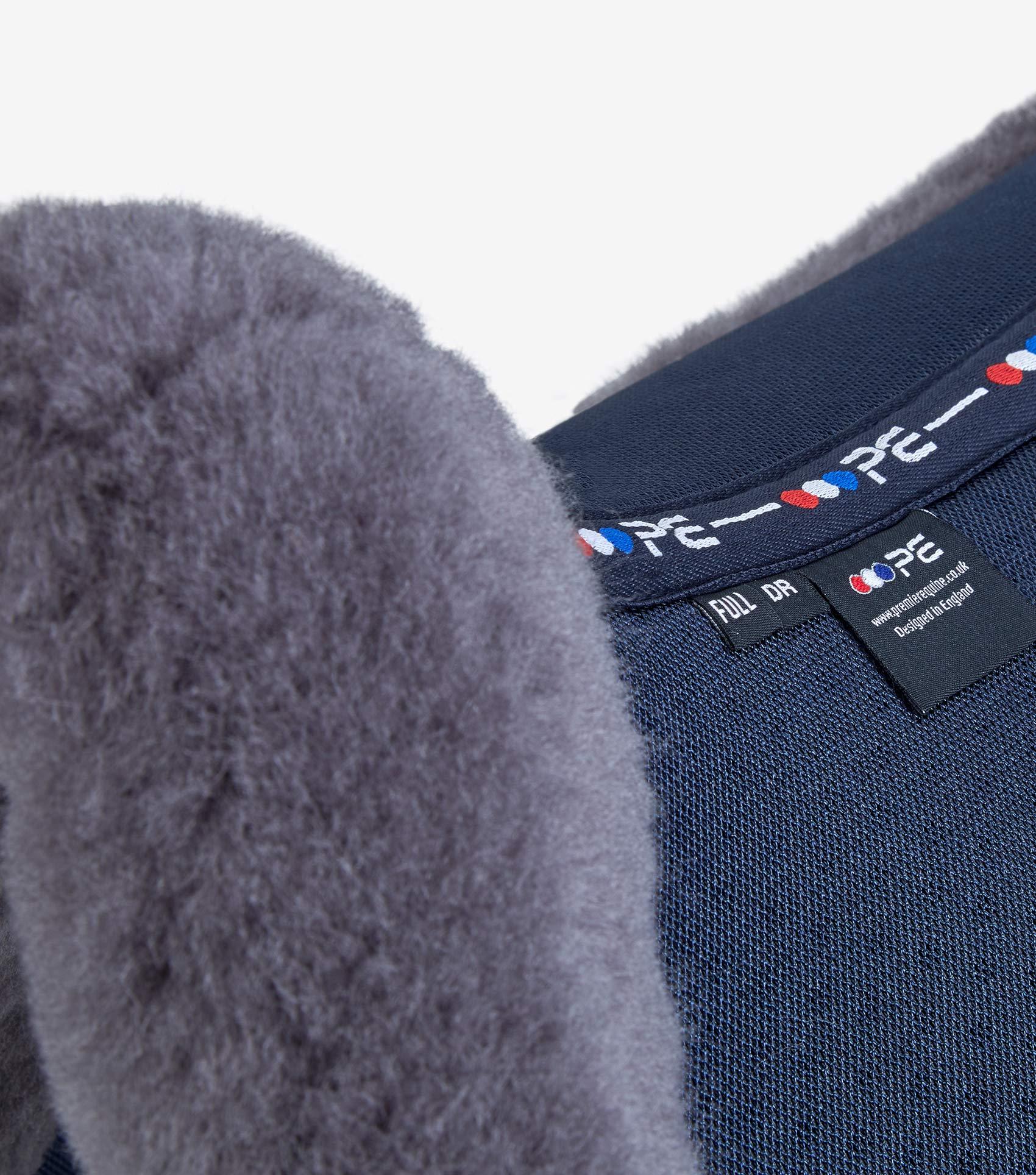 Description:Close Contact Airtechnology Shockproof Wool European Saddle Pad - Dressage Square_Colour:Navy/Grey Wool_Position:2