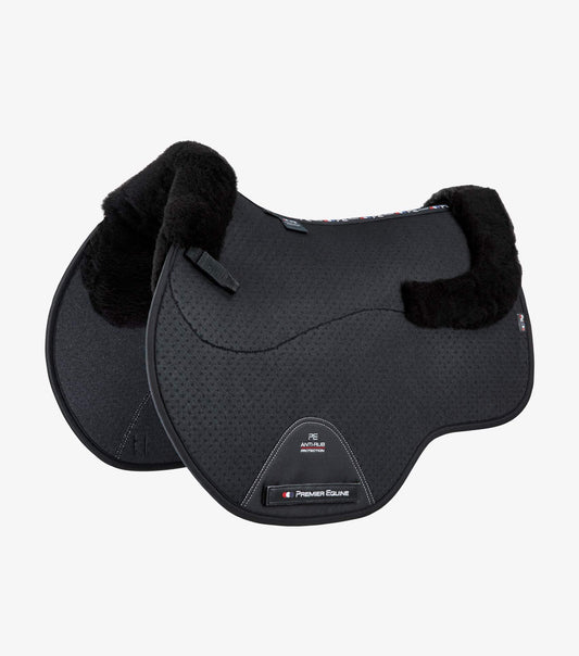 Description:Close Contact Airtechnology Shockproof Wool European Saddle Pad - GP/Jump Square_Colour:Black/Black Wool_Position:1