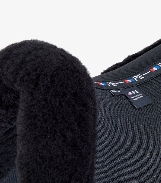 Description:Close Contact Airtechnology Shockproof Wool European Saddle Pad - GP/Jump Square_Colour:Black/Black Wool_Position:2