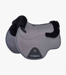 Description:Close Contact Airtechnology Shockproof Wool European Saddle Pad - GP/Jump Square_Colour:Grey/Black Wool_Position:1