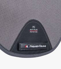 Description:Close Contact Airtechnology Shockproof Wool European Saddle Pad - GP/Jump Square_Colour:Grey/Black Wool_Position:3