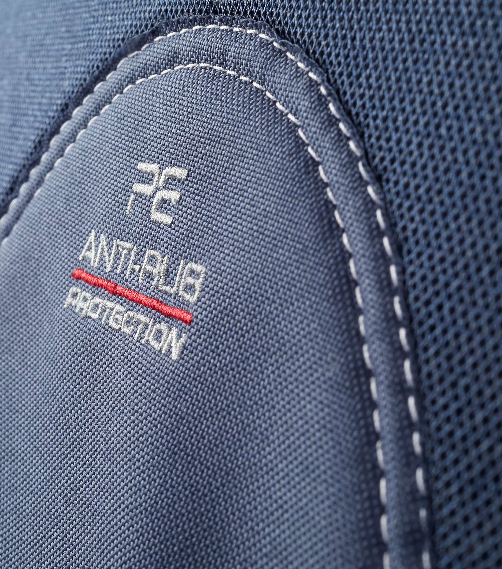 Description:Close Contact Airtechnology Shockproof Wool European Saddle Pad - GP/Jump Square_Colour:Navy/Grey Wool_Position:3