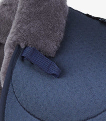 Description:Close Contact Airtechnology Shockproof Wool European Saddle Pad - GP/Jump Square_Colour:Navy/Grey Wool_Position:4