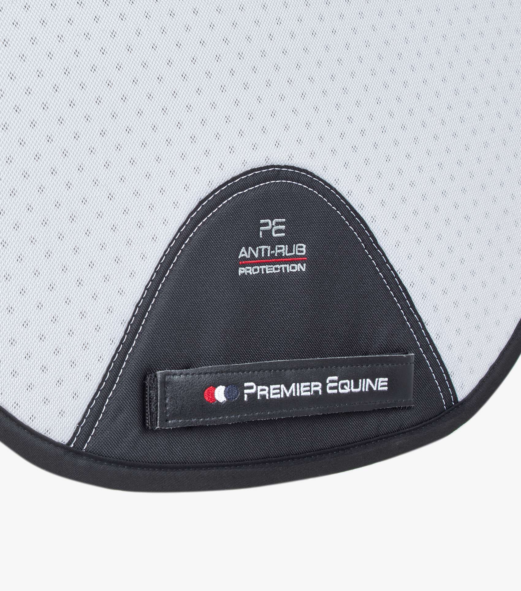 Description:Close Contact Airtechnology Shockproof Wool European Saddle Pad - GP/Jump Square_Colour:White/Black Wool_Position:3