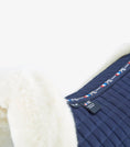 Load image into Gallery viewer, Description:Close Contact Merino Wool European Saddle Pad - Dressage Square_Colour:Navy/Natural Wool_Position:2
