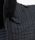 Load image into Gallery viewer, Description:Close Contact Merino Wool European Saddle Pad - Dressage Square_Colour:Black/Black Wool_Position:4
