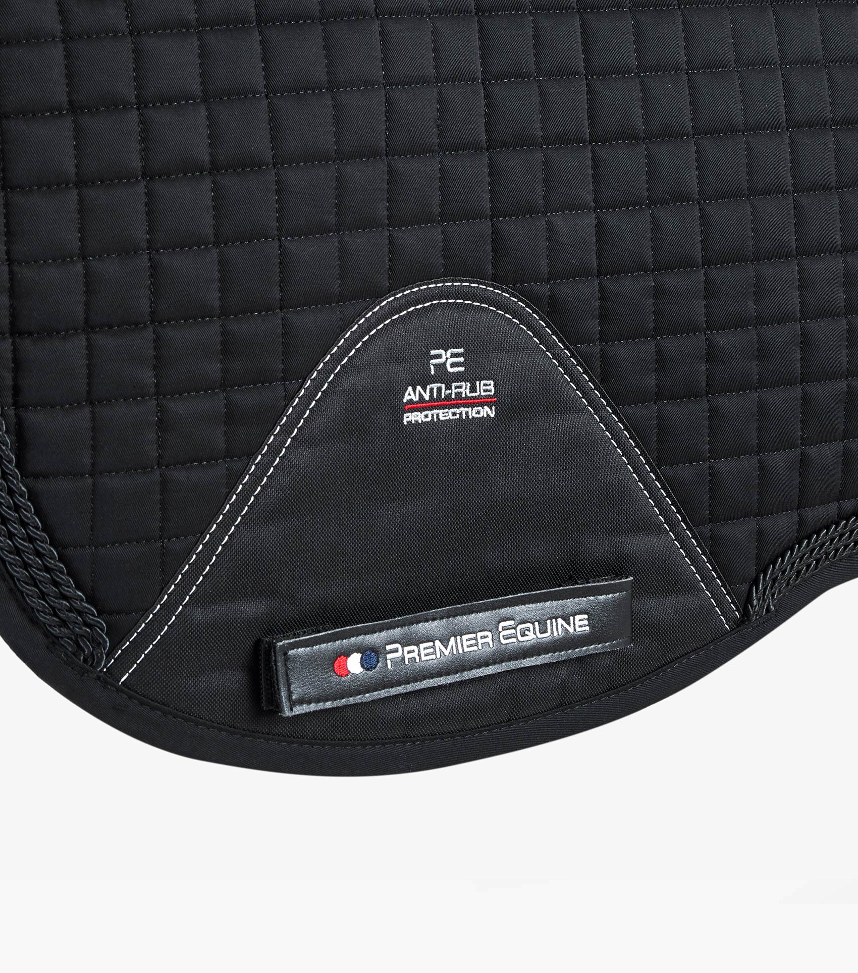 Description:Close Contact Merino Wool European Saddle Pad - Dressage Square_Colour:Black/Natural Wool_Position:3