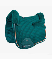 Description:Close Contact Merino Wool European Saddle Pad - Dressage Square_Colour:Green/Green Wool_Position:1