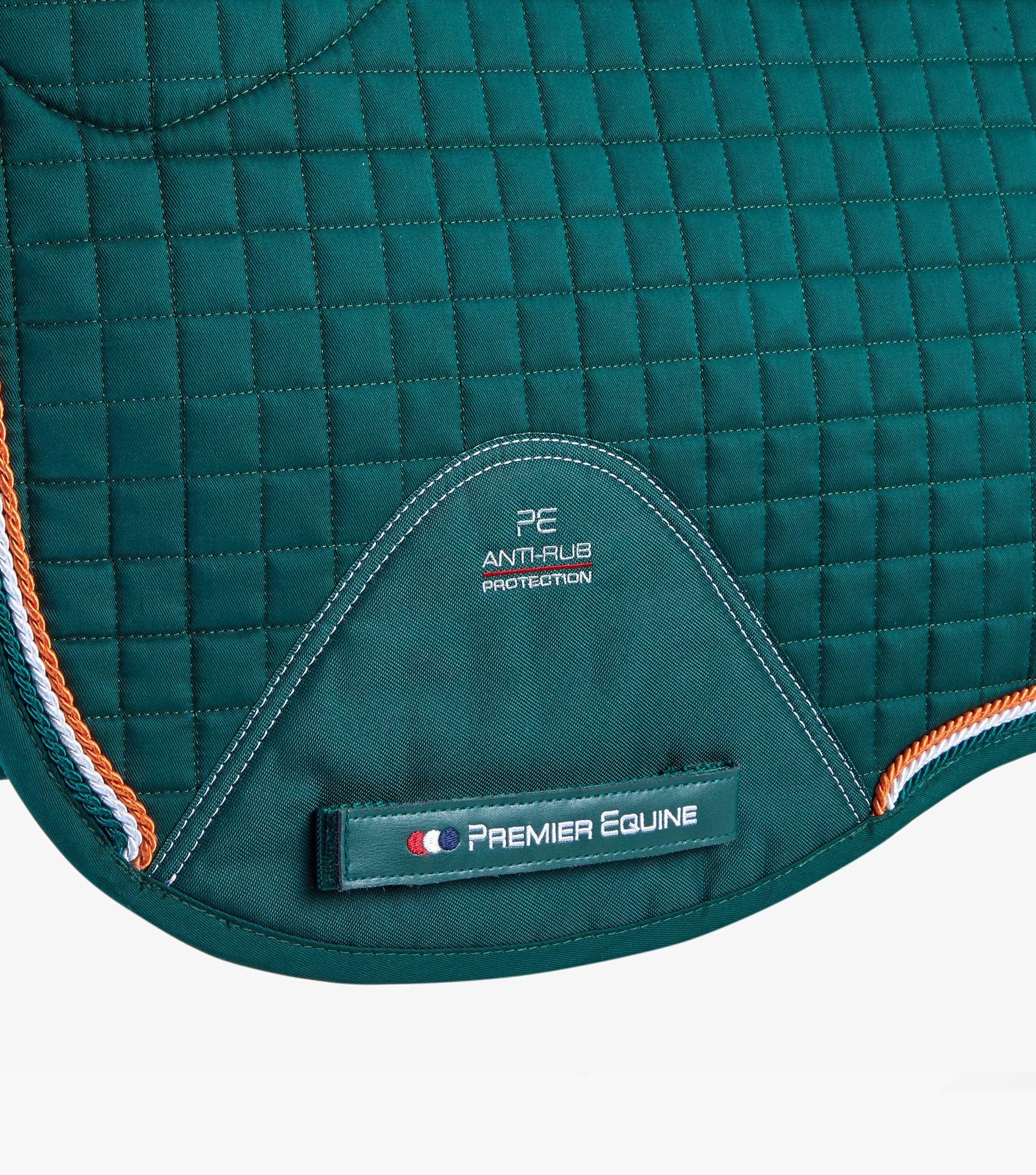 Description:Close Contact Merino Wool European Saddle Pad - Dressage Square_Colour:Green/Green Wool_Position:3
