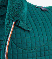 Description:Close Contact Merino Wool European Saddle Pad - GP/Jump Square_Colour:Green/Green Wool_Position:4