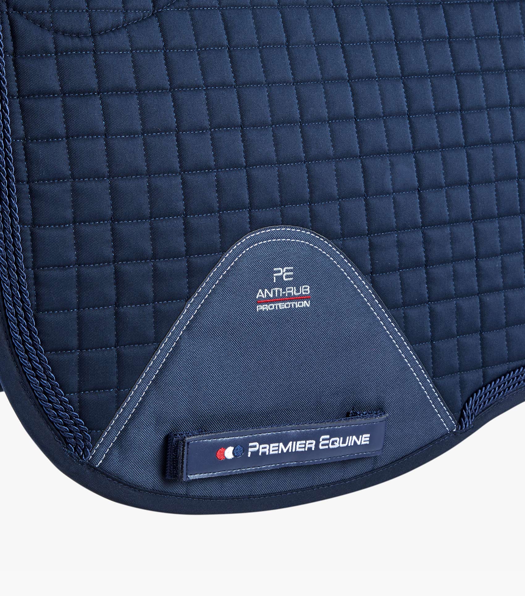 Description:Close Contact Merino Wool European Saddle Pad - Dressage Square_Colour:Navy/Navy Wool_Position:3
