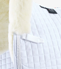 Description:Close Contact Merino Wool European Saddle Pad - Dressage Square_Colour:White/Natural Wool_Position:4