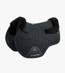 Description:Close Contact Merino Wool European Saddle Pad - GP/Jump Square_Colour:Black/Black Wool_Position:1