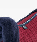 Load image into Gallery viewer, Description:Close Contact Merino Wool European Saddle Pad - GP/Jump Square_Colour:Burgundy/Navy Wool_Position:2
