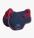 Load image into Gallery viewer, Description:Close Contact Merino Wool European Saddle Pad - GP/Jump Square_Colour:Navy/Burgundy Wool_Position:1
