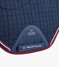 Load image into Gallery viewer, Description:Close Contact Merino Wool European Saddle Pad - GP/Jump Square_Colour:Navy/Burgundy Wool_Position:3

